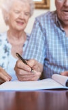 Elderly old couple contract wills 428797687