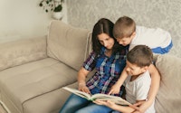 Family mother kids reading 1692610282