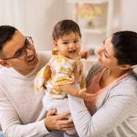 Family young family with baby happy 1077995720