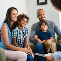 Family young family with kids happy meeting 663456385