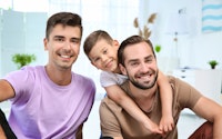 Family young same sex family with boy happy 716726290