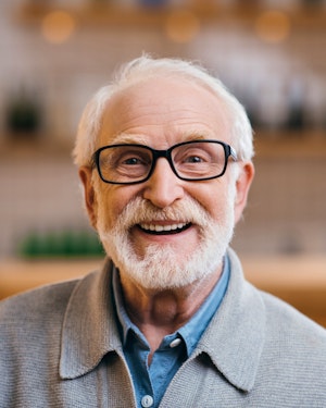 Personal old man portrait happy 754621423